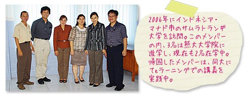 2006年にインドネシア・マナド市のサムラトランギ大学を訪問。