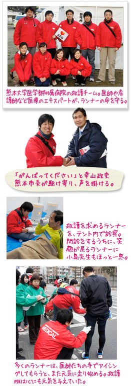 熊本大学医学部附属病院の救護チーム。